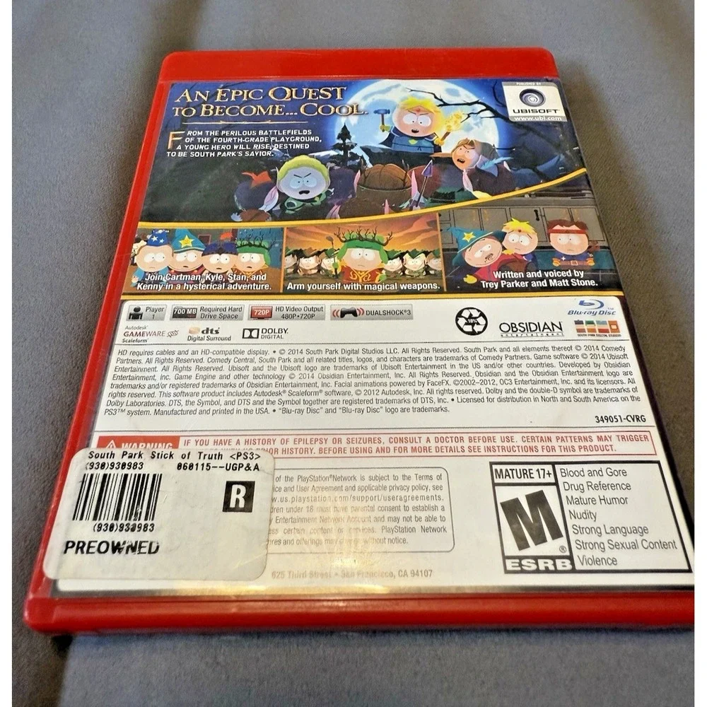South Park THE STICK OF‎ TRUTH Greatest Hits Sony Play Station 3 PS3 Video Game